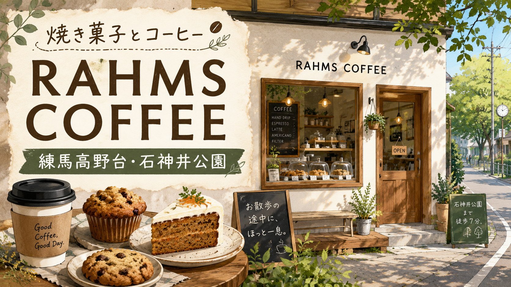 RAHMS COFFEE練馬高野台|石神井公園そばで楽しむスペシャルティコーヒーと焼き菓子のカフェガイド - 練馬高野台駅の写真