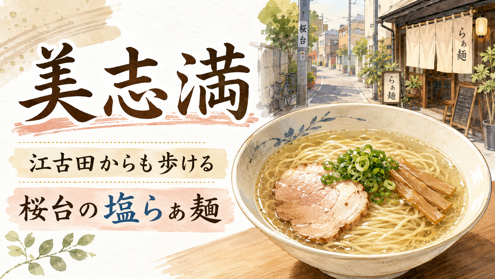 江古田からも歩ける塩ラーメンの名店「美志満」|桜台で味わう鶏出汁・魚介塩らぁ麺 - 江古田駅の写真