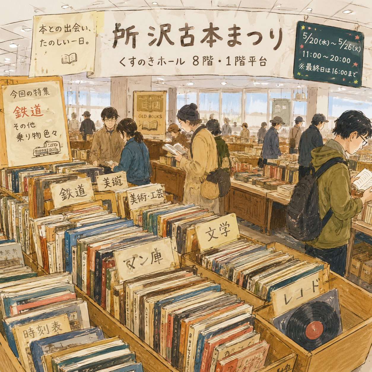 所沢駅前で、本の森に迷い込む。第118回「彩の国所沢古本まつり」開催中 - 所沢駅の写真