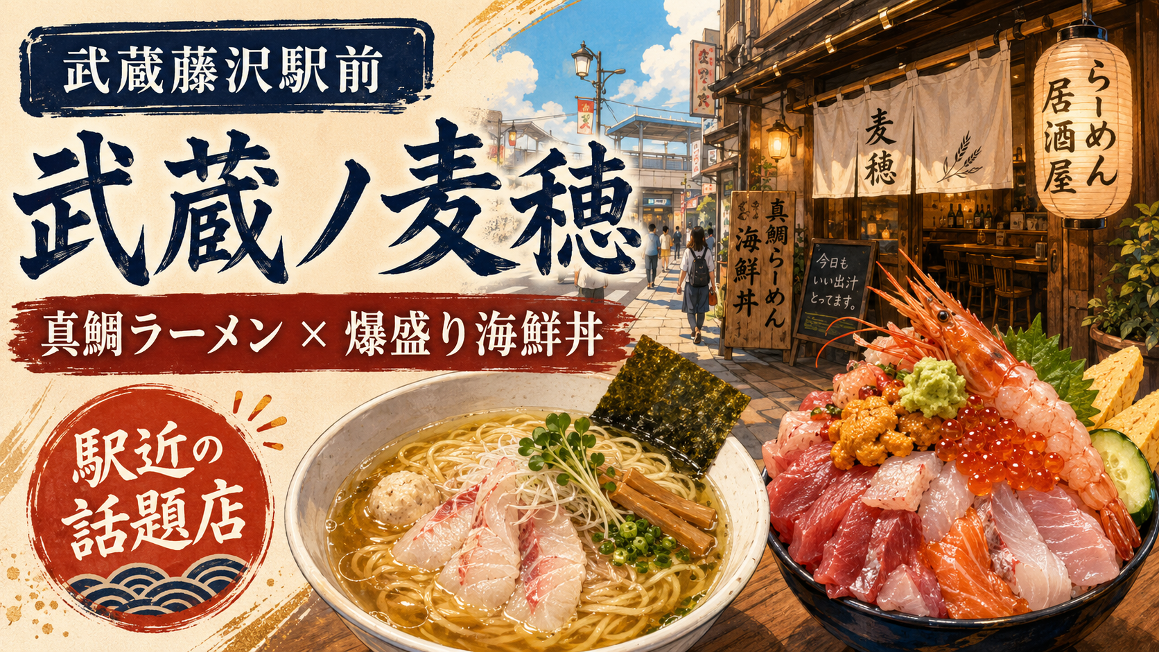 武蔵藤沢駅前で話題｜武蔵ノ麦穂の真鯛ラーメン・爆盛り海鮮丼・限定メニューを紹介 - 武蔵藤沢駅の写真