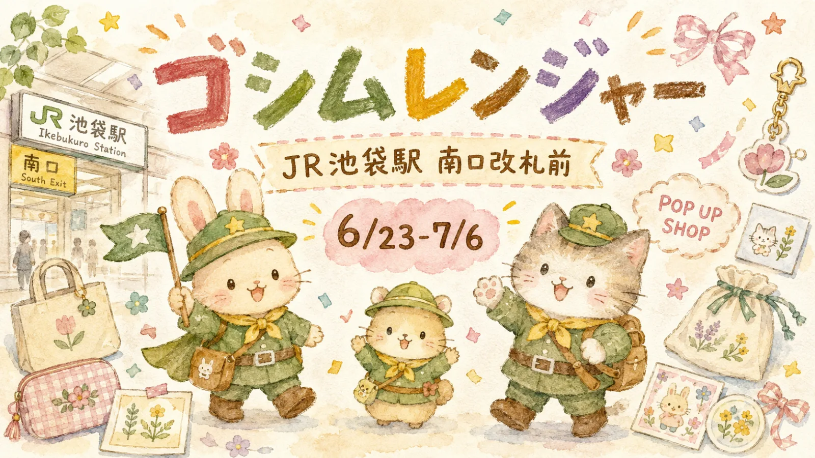 JR池袋駅に「ゴシムレンジャー」登場！チェゴシムPOP UP SHOPの開催期間・グッズ・ノベルティまとめ - 池袋駅の写真