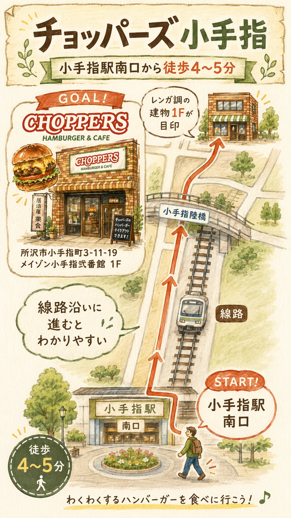 小手指の人気ハンバーガー店「チョッパーズ」|百名店にも選ばれた肉感あふれる本格バーガーを実食前にチェック - 小手指駅の写真