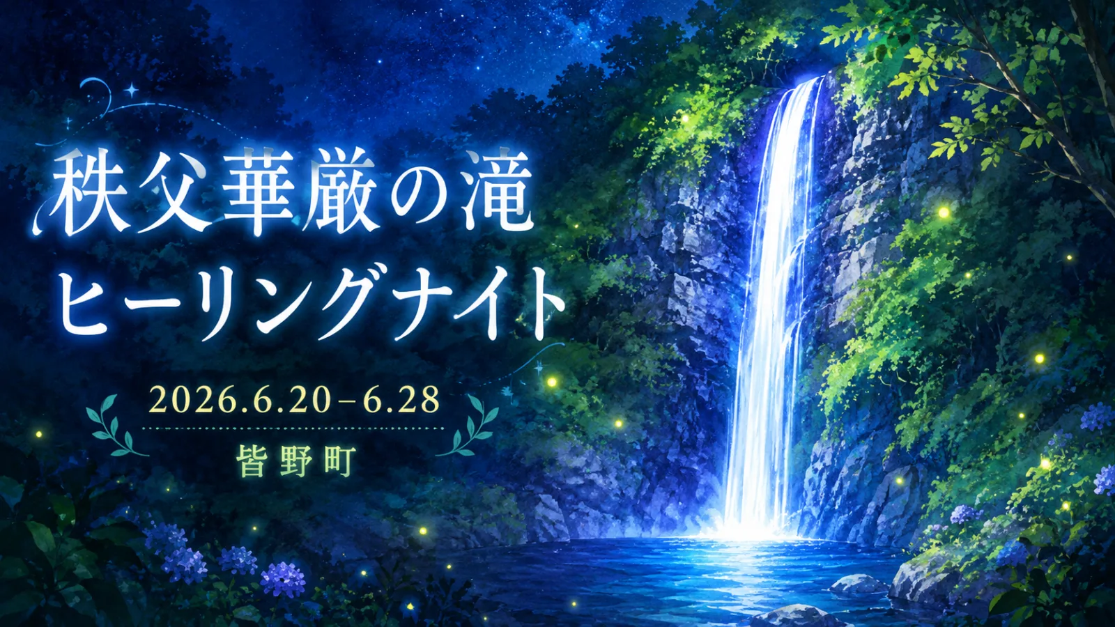秩父華厳の滝ヒーリングナイト2026｜皆野町で滝ライトアップ＆ホタル観賞、開催日・料金・アクセスまとめ - 西武秩父駅の写真