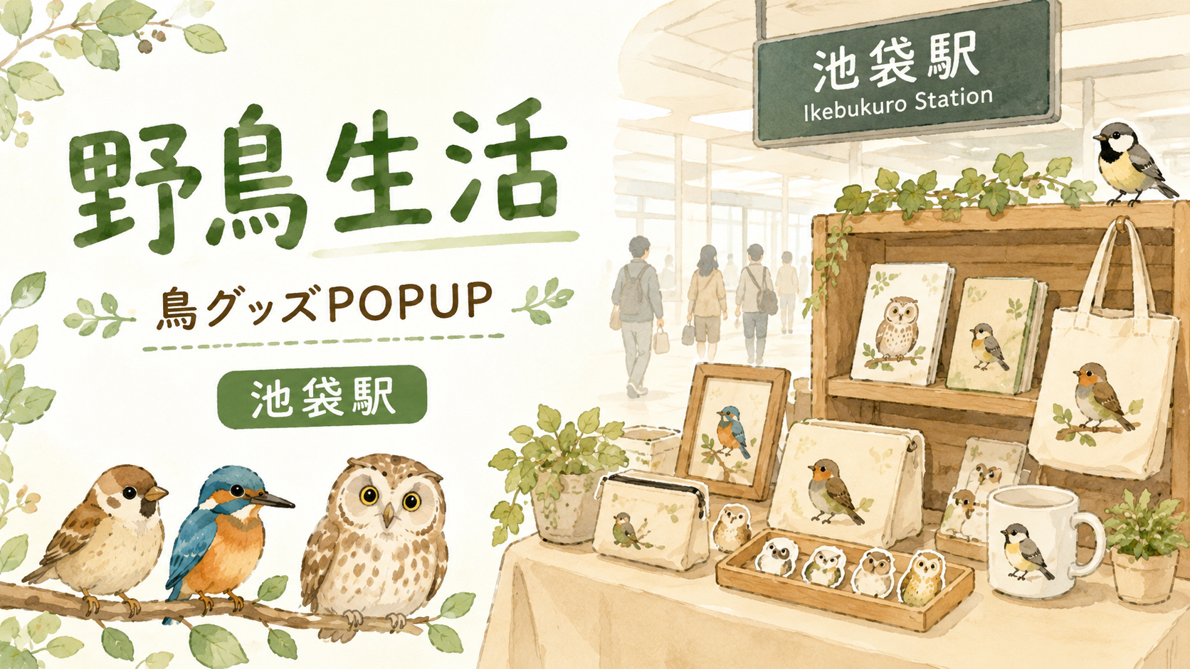 池袋駅に“鳥好きの小さな森”出現！野鳥生活POPUPで買えるグッズ・価格・場所まとめ【池袋】 - 池袋駅の写真