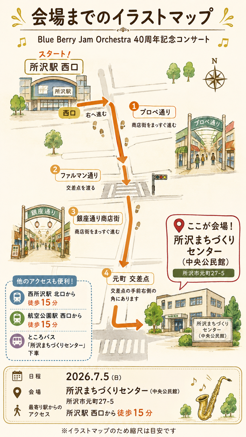 所沢で40年続くビッグバンドジャズ!Blue Berry Jam Orchestra 40周年記念コンサートが2026年7月5日開催|エキリプ - 所沢駅の写真