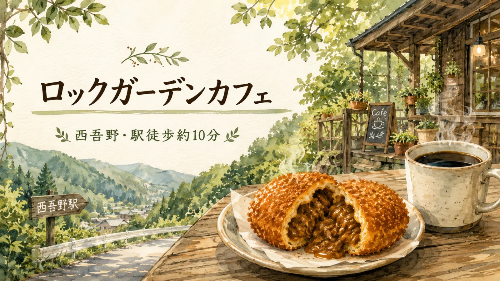 【西吾野】ロックガーデンカフェで揚げたてカレーパン！駅徒歩10分の山あいカフェガイド - 西吾野駅の写真