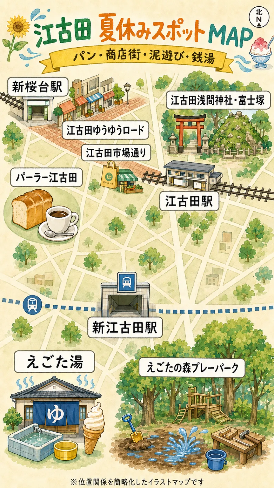 【江古田駅】パンとどろんこ、最後は銭湯!夏休みに行きたい地元で愛される5スポット|子連れ街歩き - 江古田駅の写真