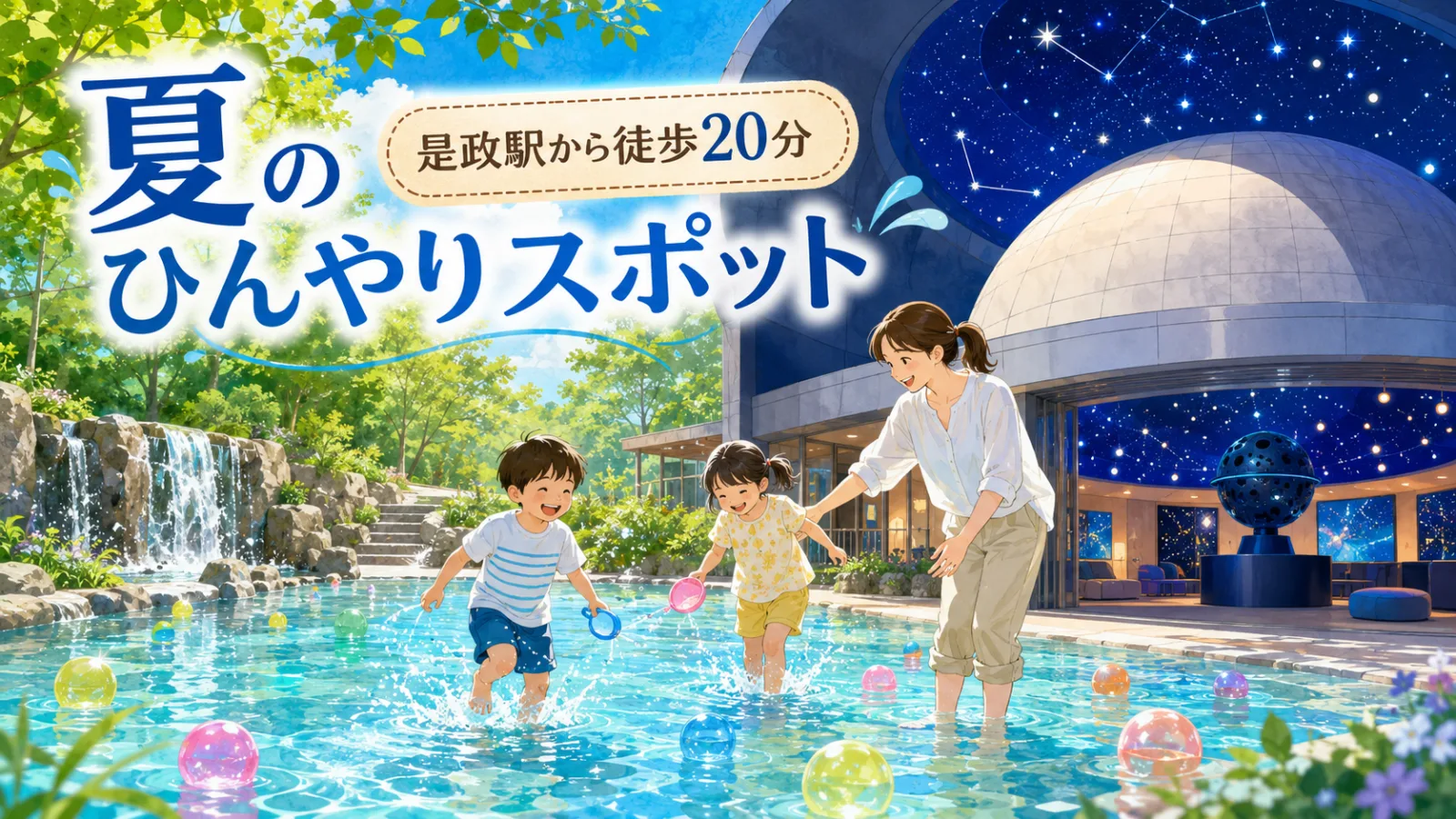 【是政駅】水しぶきと星空でひんやり!徒歩20分の府中市郷土の森博物館|水遊び・料金・子連れガイド - 是政駅の写真
