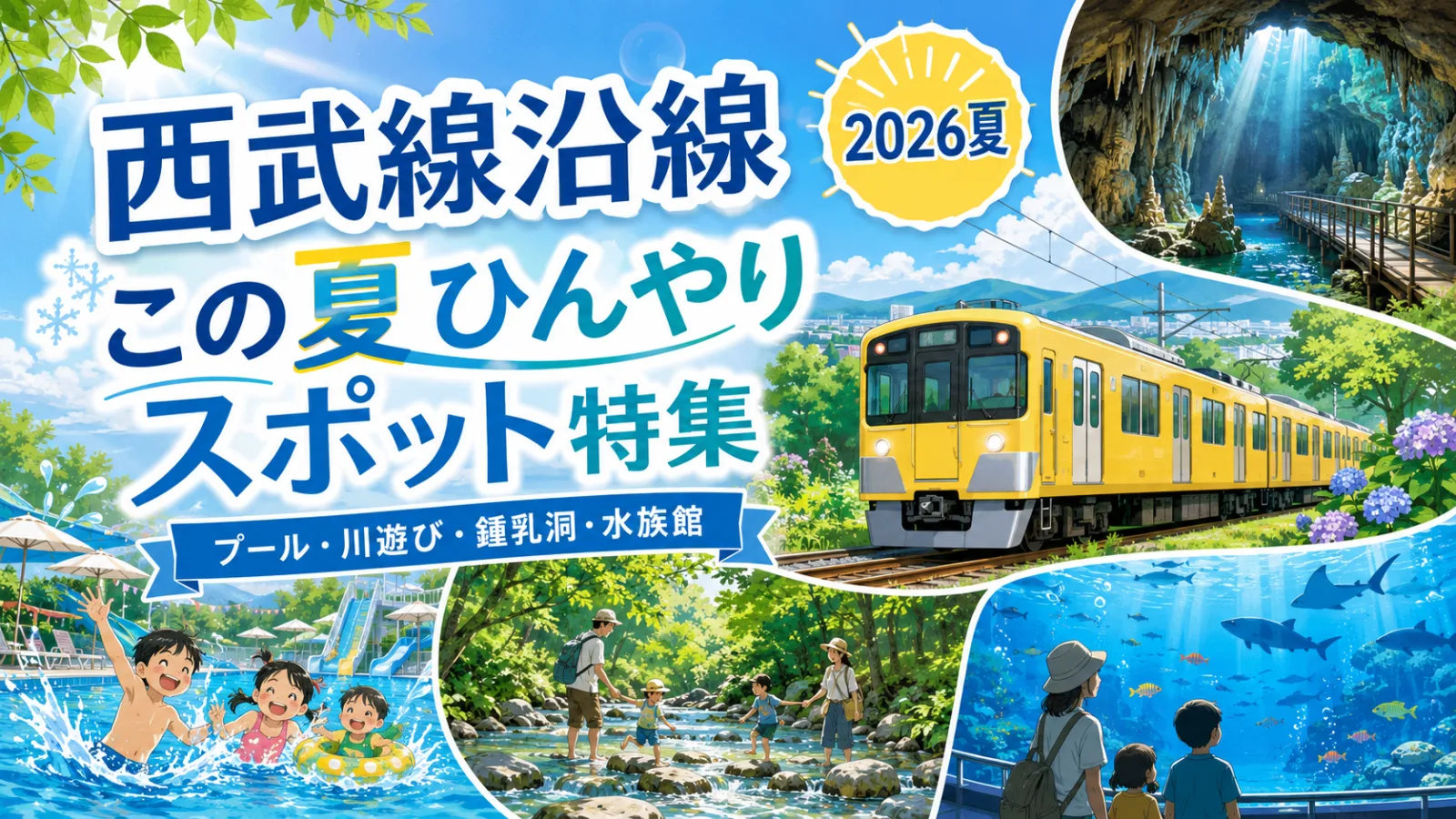 暑い日は西武線で“涼”を探そう!2026年夏のひんやりスポット6選|プール・川遊び・鍾乳洞・水族館 - 花小金井駅の写真
