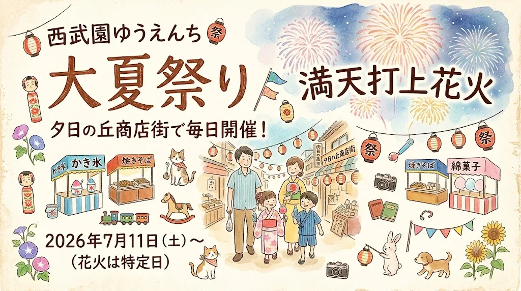 昭和レトロに弾ける！西武園ゆうえんち「大夏祭り＆満天打上花火」ガイド