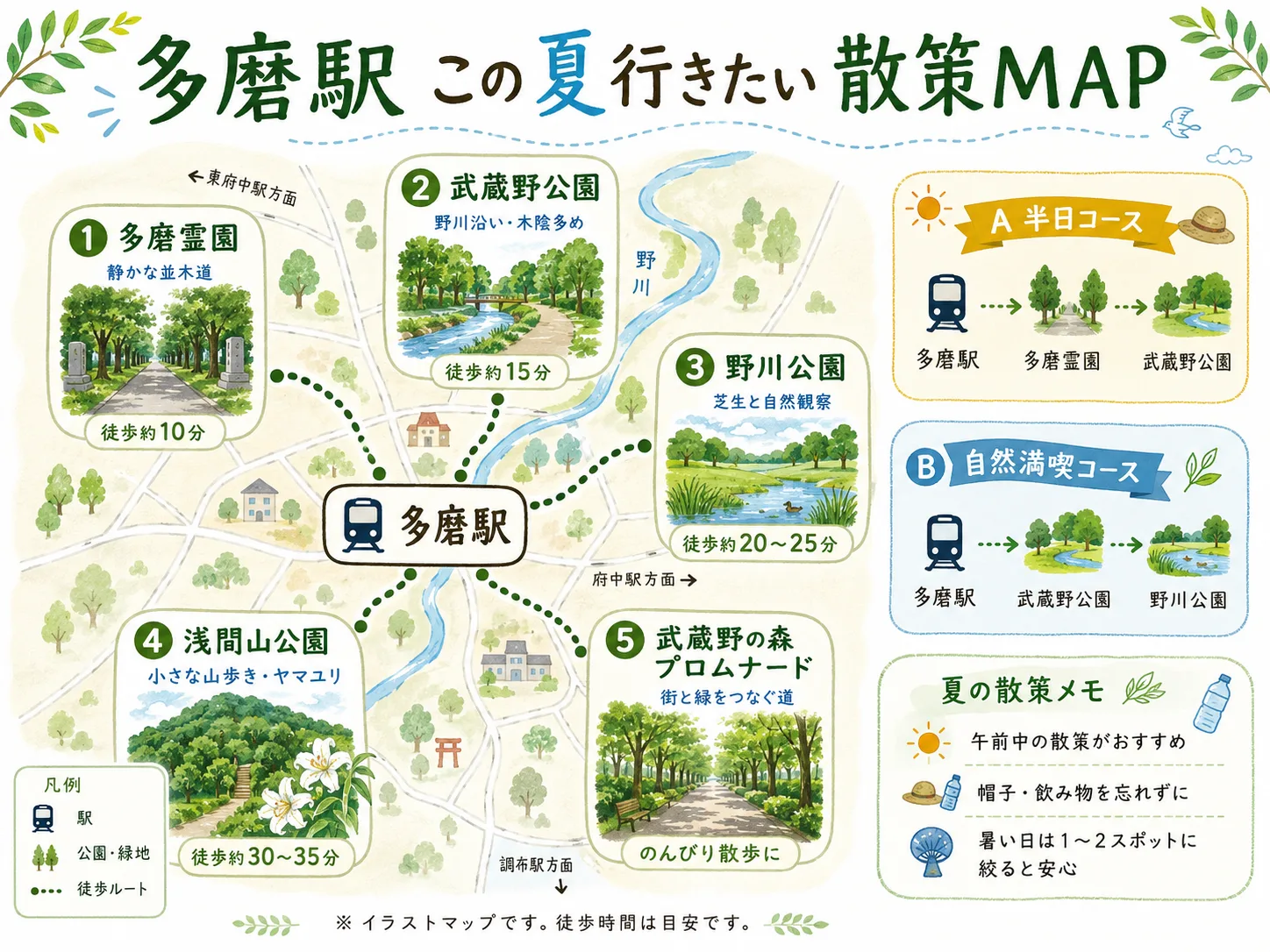 多磨駅を降りれば、そこは武蔵野の森!夏に歩きたい木陰と野川の散策スポット5選 - 多磨駅の写真