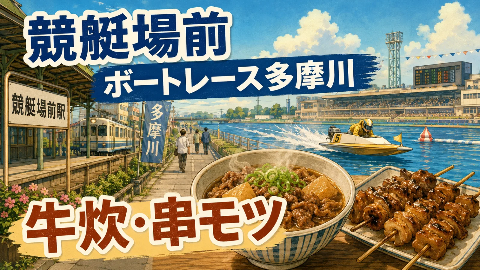 ボートレース多摩川の名物グルメ！牛炊・串モツと競艇場前駅の昭和風景 - 競艇場前駅の写真