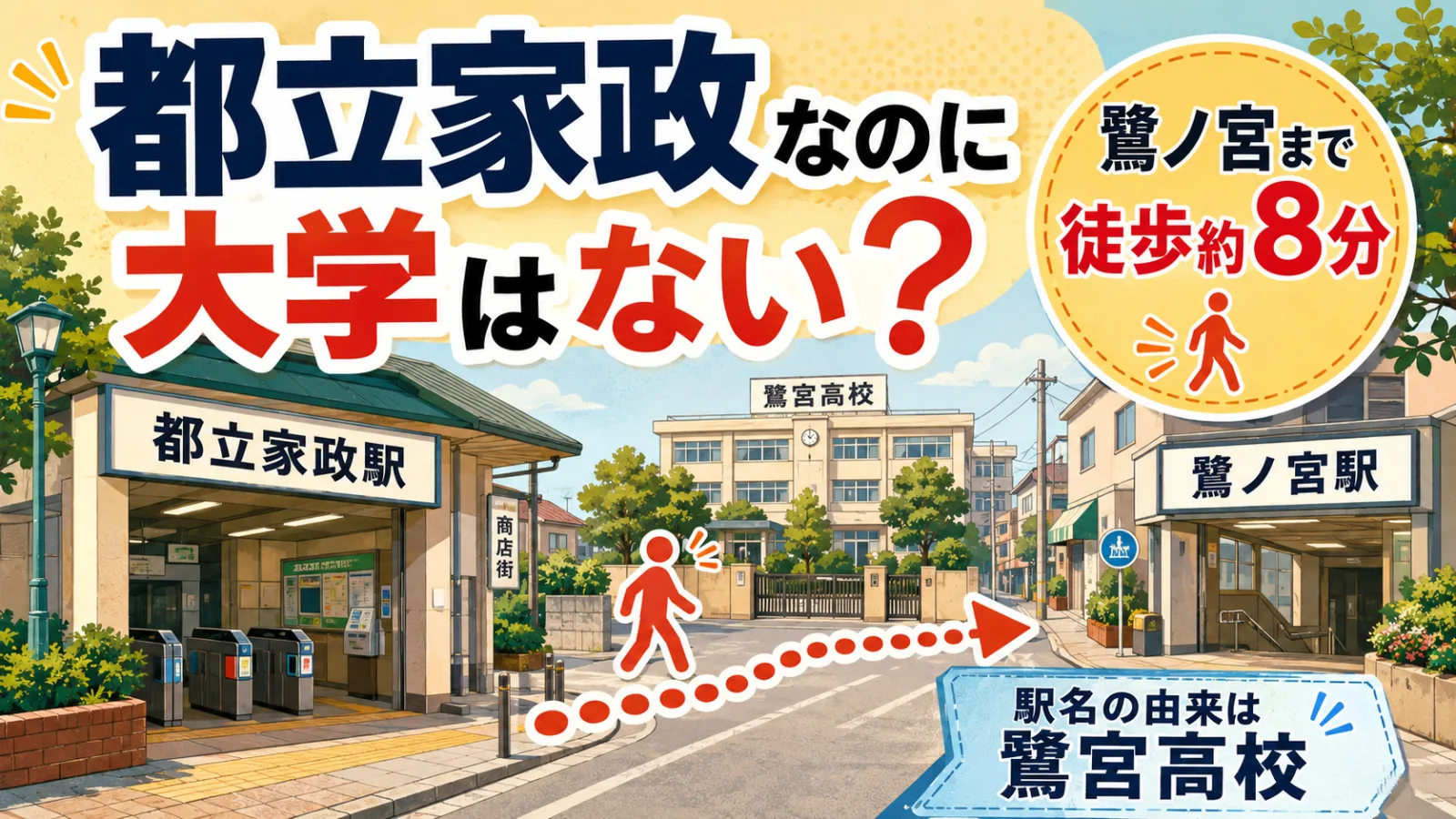 都立家政駅に家政大学はない?駅名の由来は現在の鷺宮高校、鷺ノ宮駅まで徒歩約8分 - 都立家政駅の写真