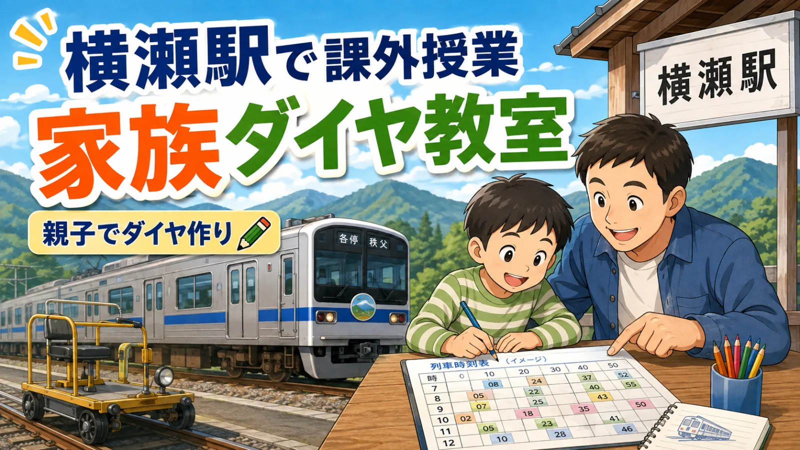 親子で本物のダイヤ作り！横瀬駅で家族ダイヤ教室