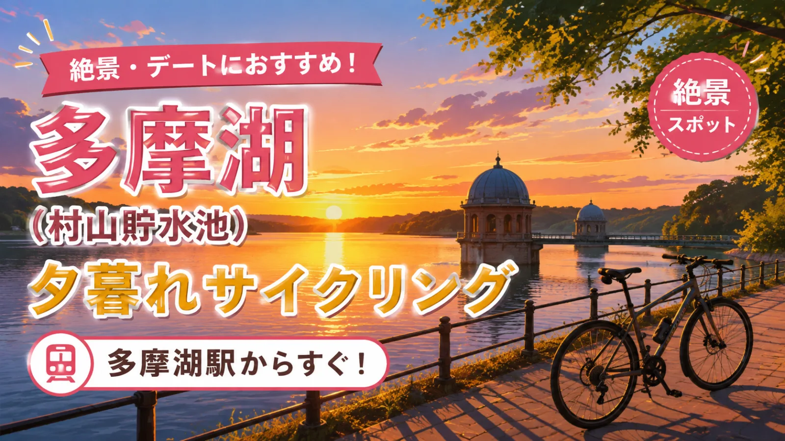多摩湖(村山貯水池)の夕日が美しい!多摩湖駅から行く絶景サイクリング・デート散歩 - 多摩湖駅の写真