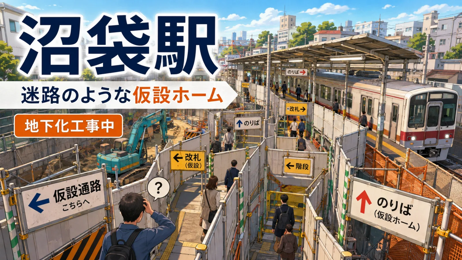 沼袋駅の地下化工事はいつ完成?迷路のような仮設ホームと2032年度の未来 - 沼袋駅の写真