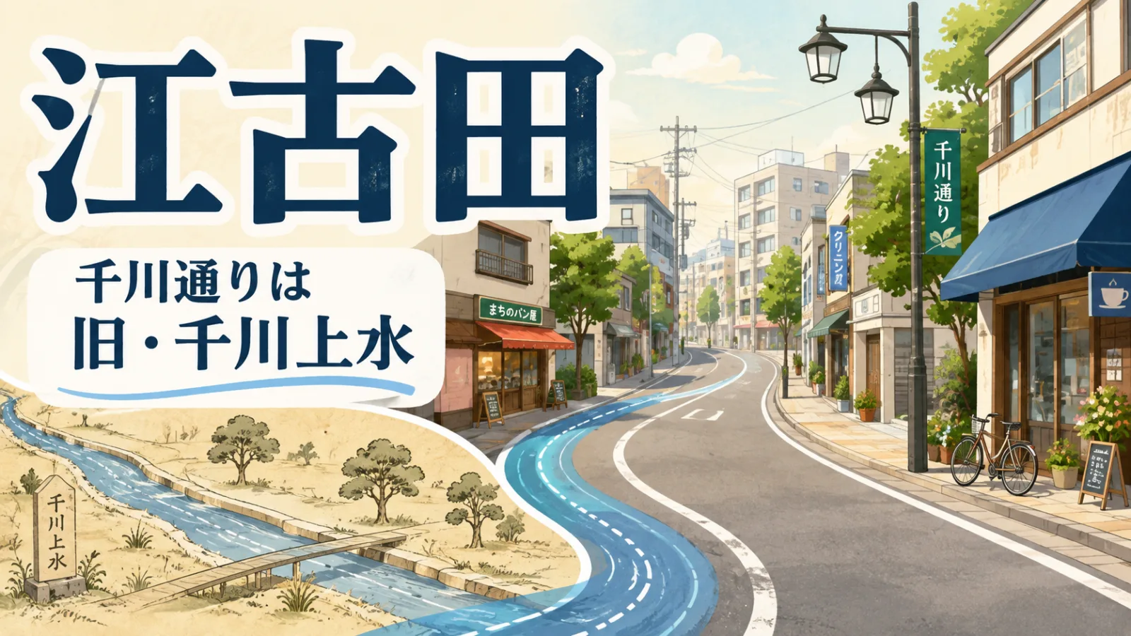 江古田の千川通りはなぜ曲がっている?千川上水の歴史と暗渠の痕跡 - 江古田駅の写真