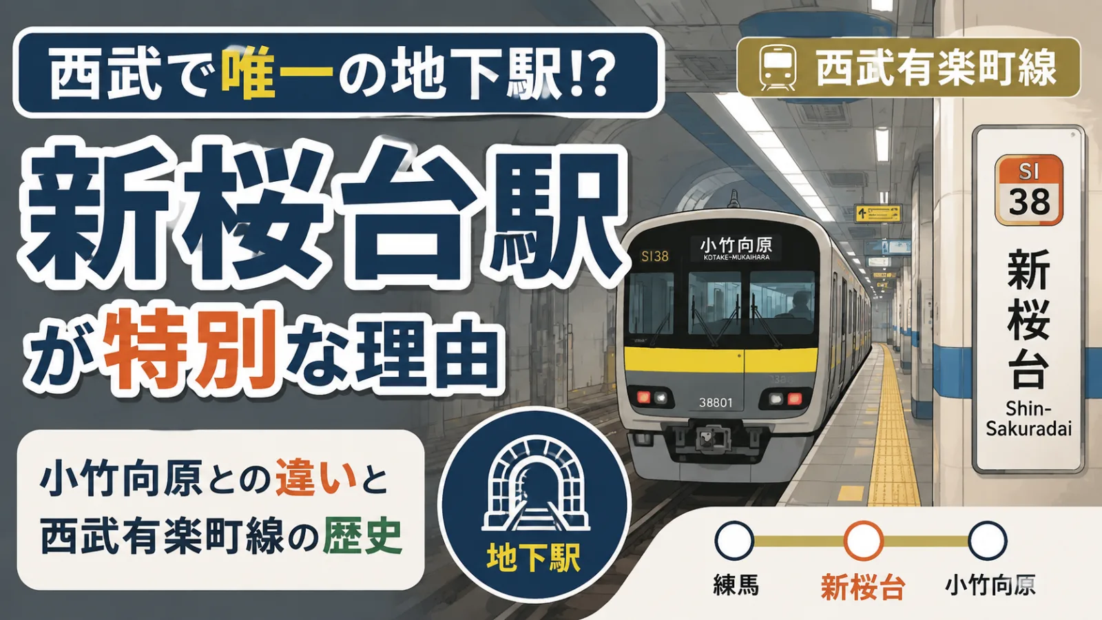 西武で唯一の地下駅!? 新桜台駅が特別な理由|小竹向原との違いと西武有楽町線の歴史 - 新桜台駅の写真