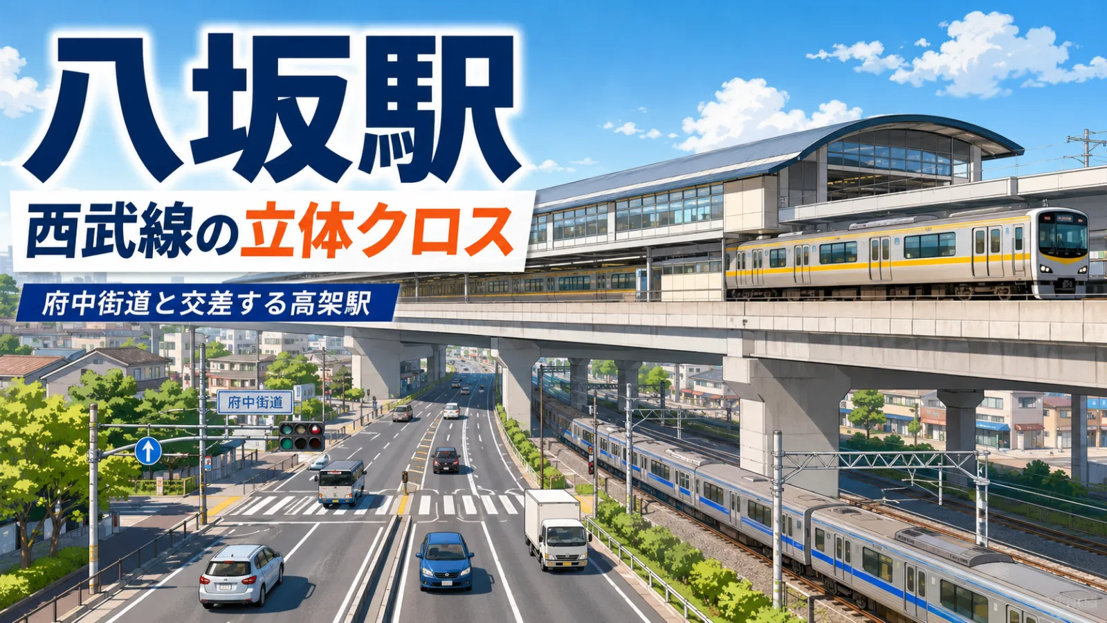 八坂駅はなぜ西武線が交差するのに乗り換えられない?国分寺線×多摩湖線「立体クロス」の謎 - 八坂駅の写真