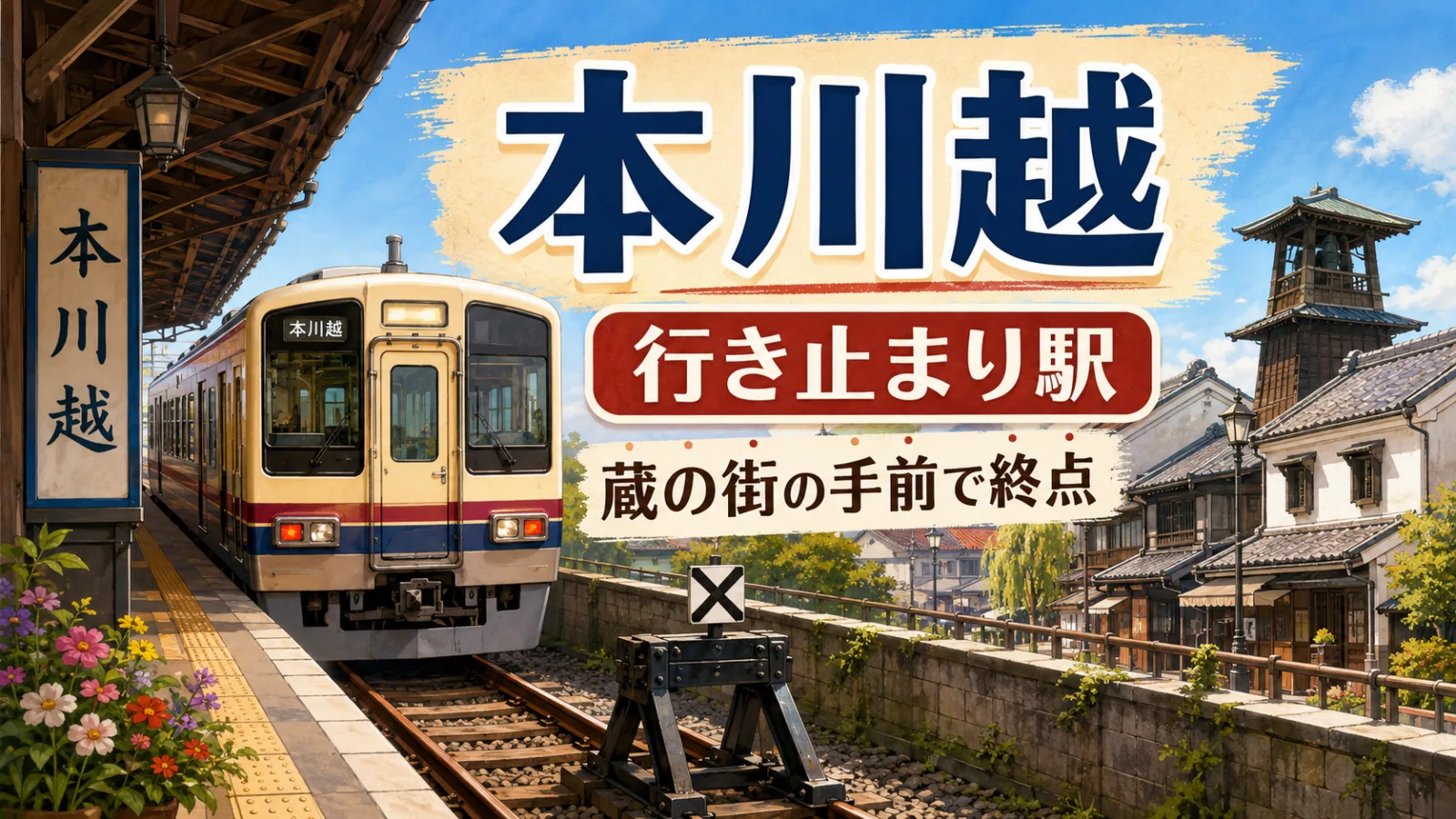 本川越駅はなぜ行き止まり?大宮線の歴史と東松山延伸説を検証 - 本川越駅の写真