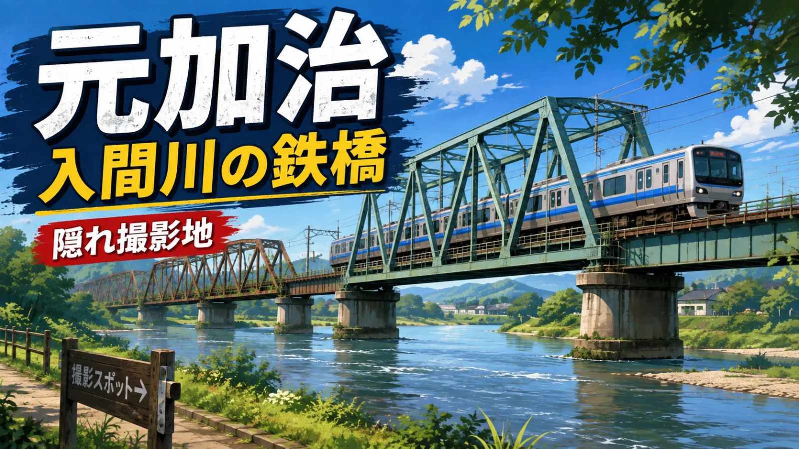 元加治駅の入間川橋梁は隠れ撮影地!新旧2本の鉄橋と西武線を撮れる絶景スポット - 元加治駅の写真