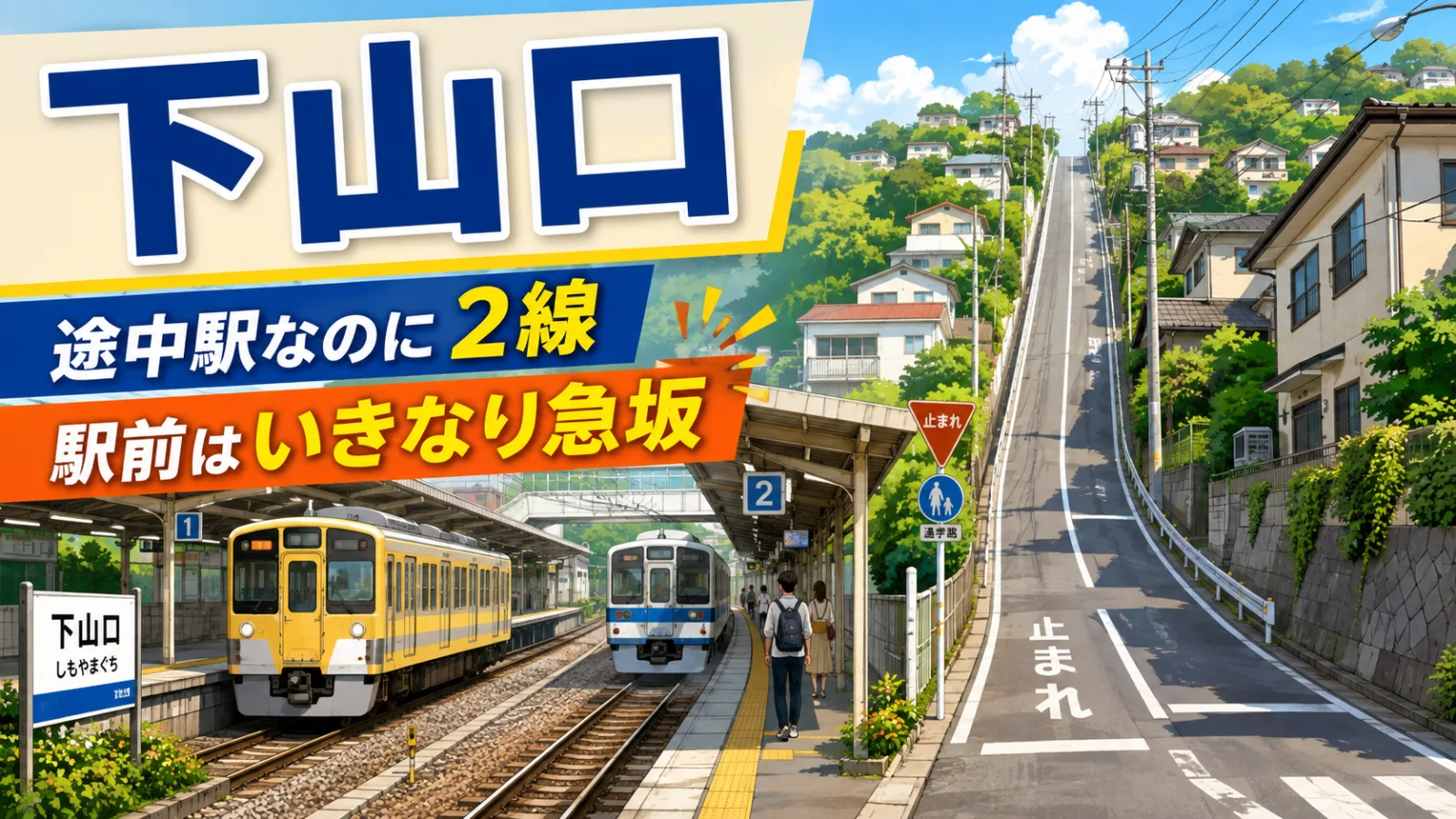 下山口駅はなぜ途中駅なのに2線ある?狭山線の行き違い設備と駅前の急坂の謎 - 下山口駅の写真