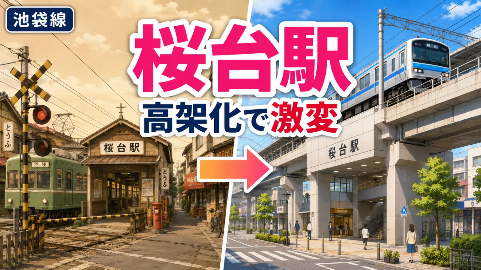 桜台駅は昭和と平成で別の駅?地上駅から高架駅へ激変した池袋線の歴史 - 新桜台駅の写真