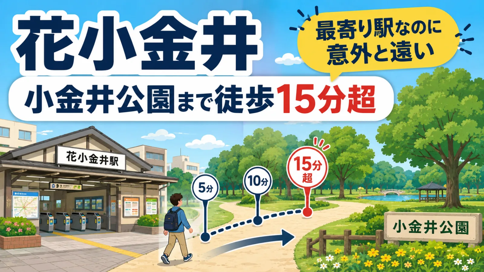 花小金井駅から小金井公園は徒歩何分?最寄り駅なのに意外と遠い理由 - 花小金井駅の写真