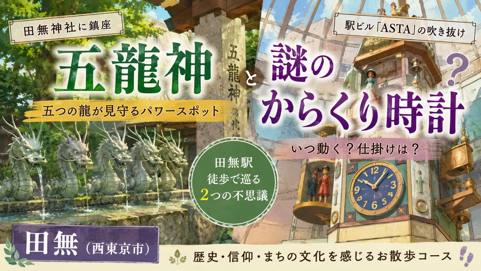 田無駅の五龍神と謎のからくり時計|田無神社・ASTAを徒歩で巡る - 田無駅の写真