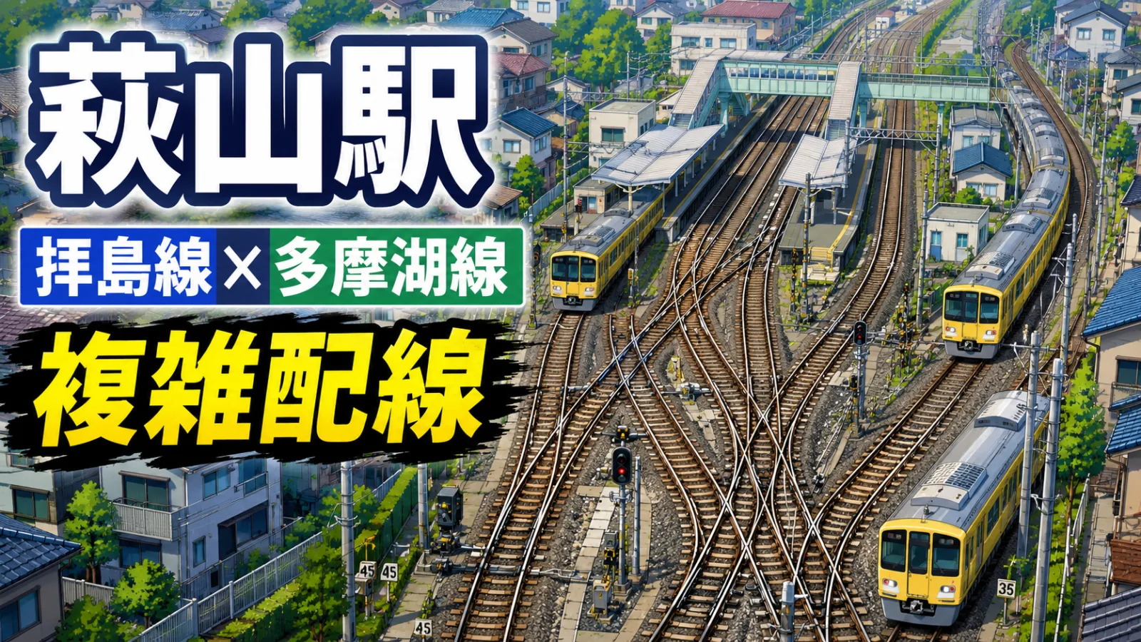 萩山駅はなぜ線路が複雑?拝島線と多摩湖線が交差する「萩山ジャンクション」 - 萩山駅の写真