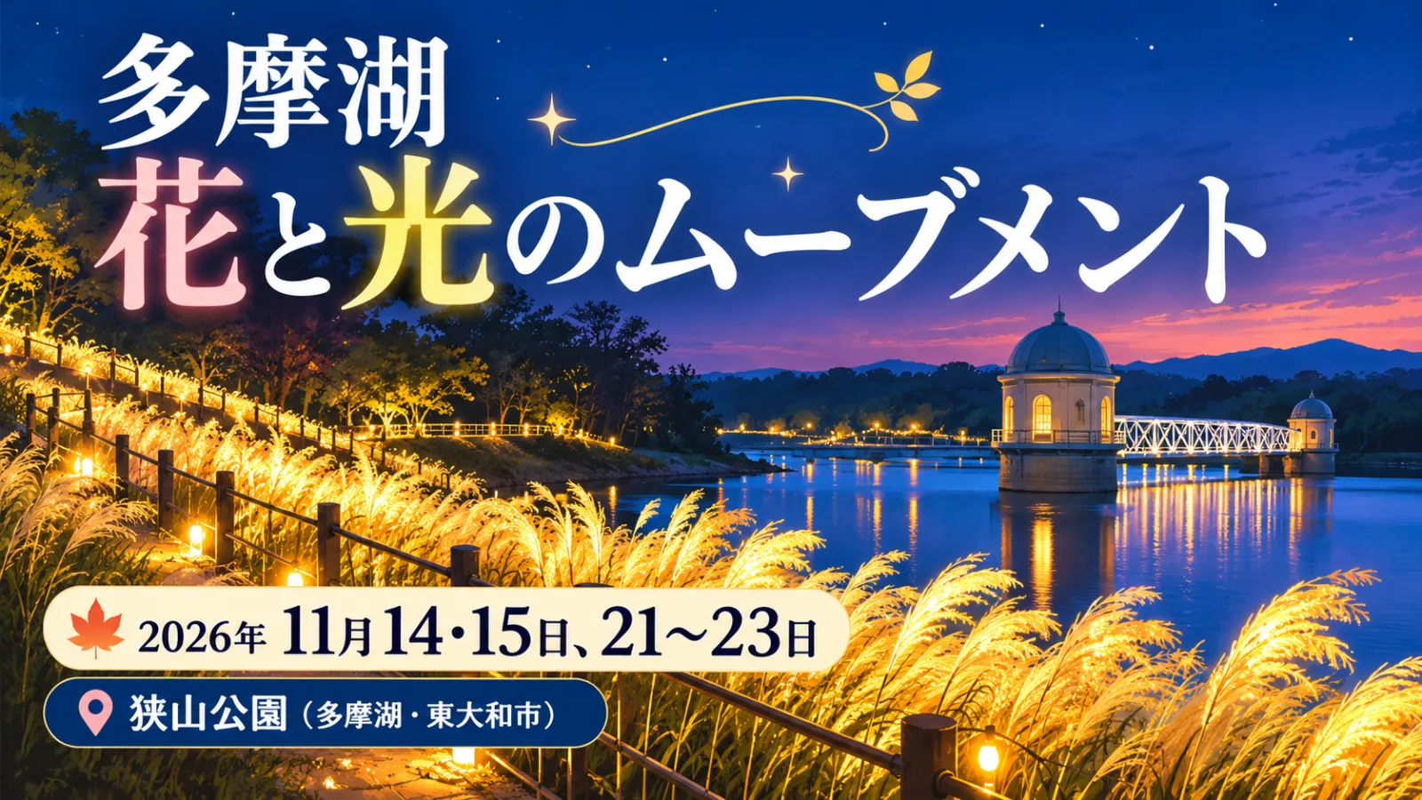 多摩湖・狭山公園「花と光のムーブメント2026」開催！秋のススキが輝く夜の秘密とは？ - 多摩湖駅の写真