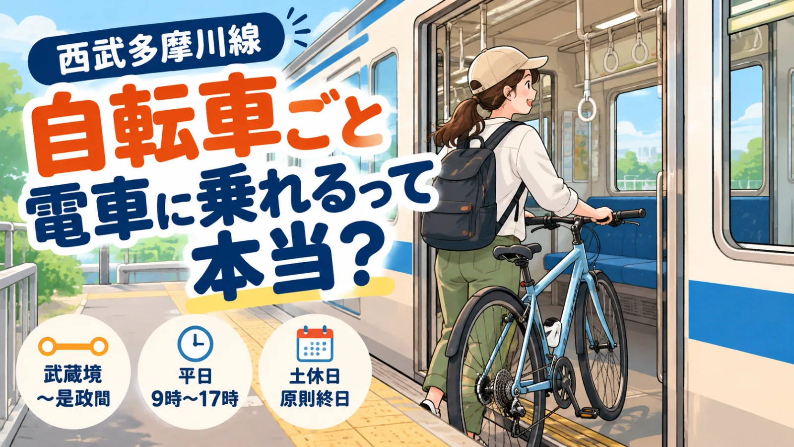 自転車ごと電車に乗れるって本当？