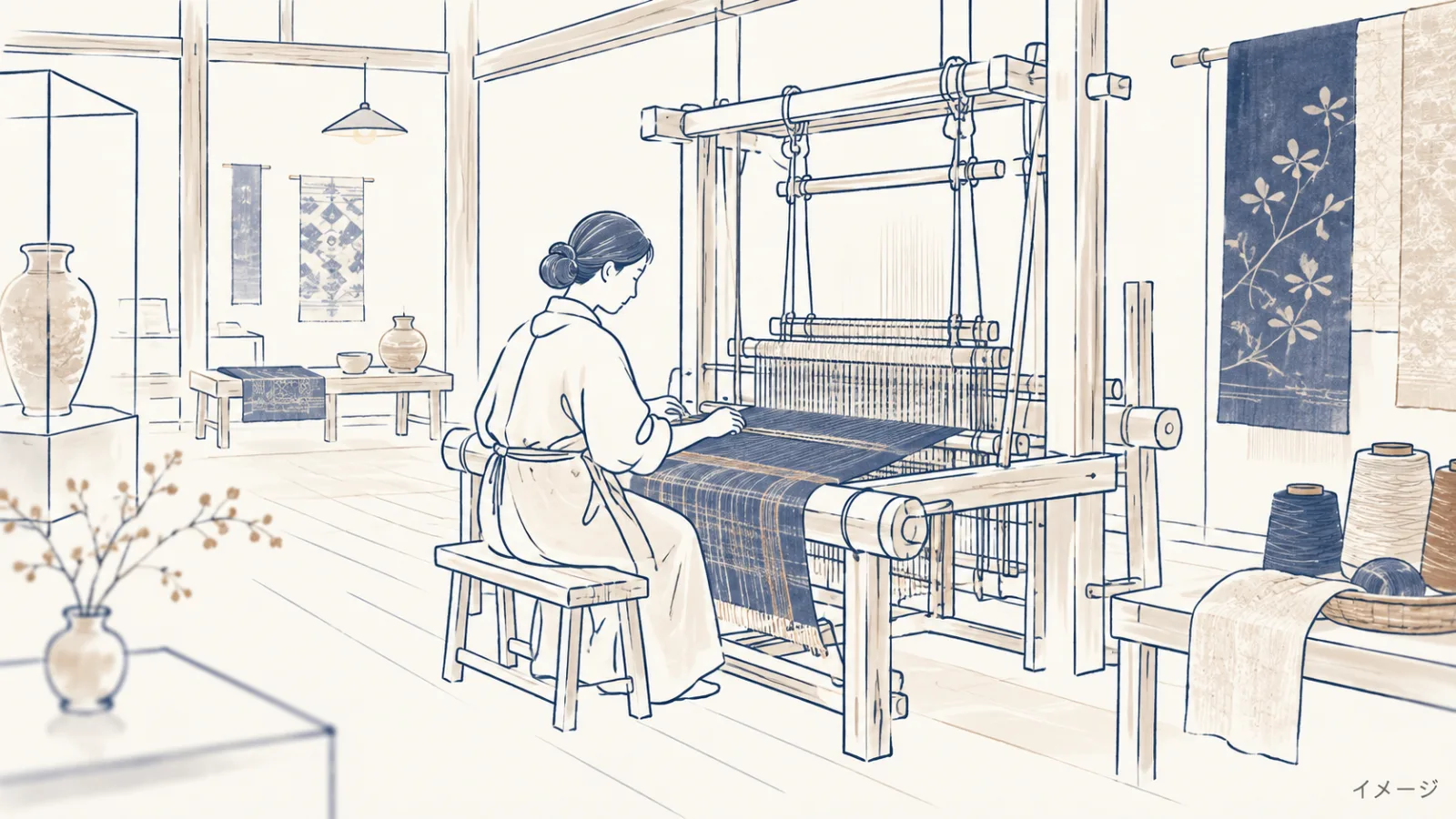江戸っ子が夢中になった「川越唐桟」とは？消えた縞模様が復活した理由と手織り体験 - 本川越駅の写真