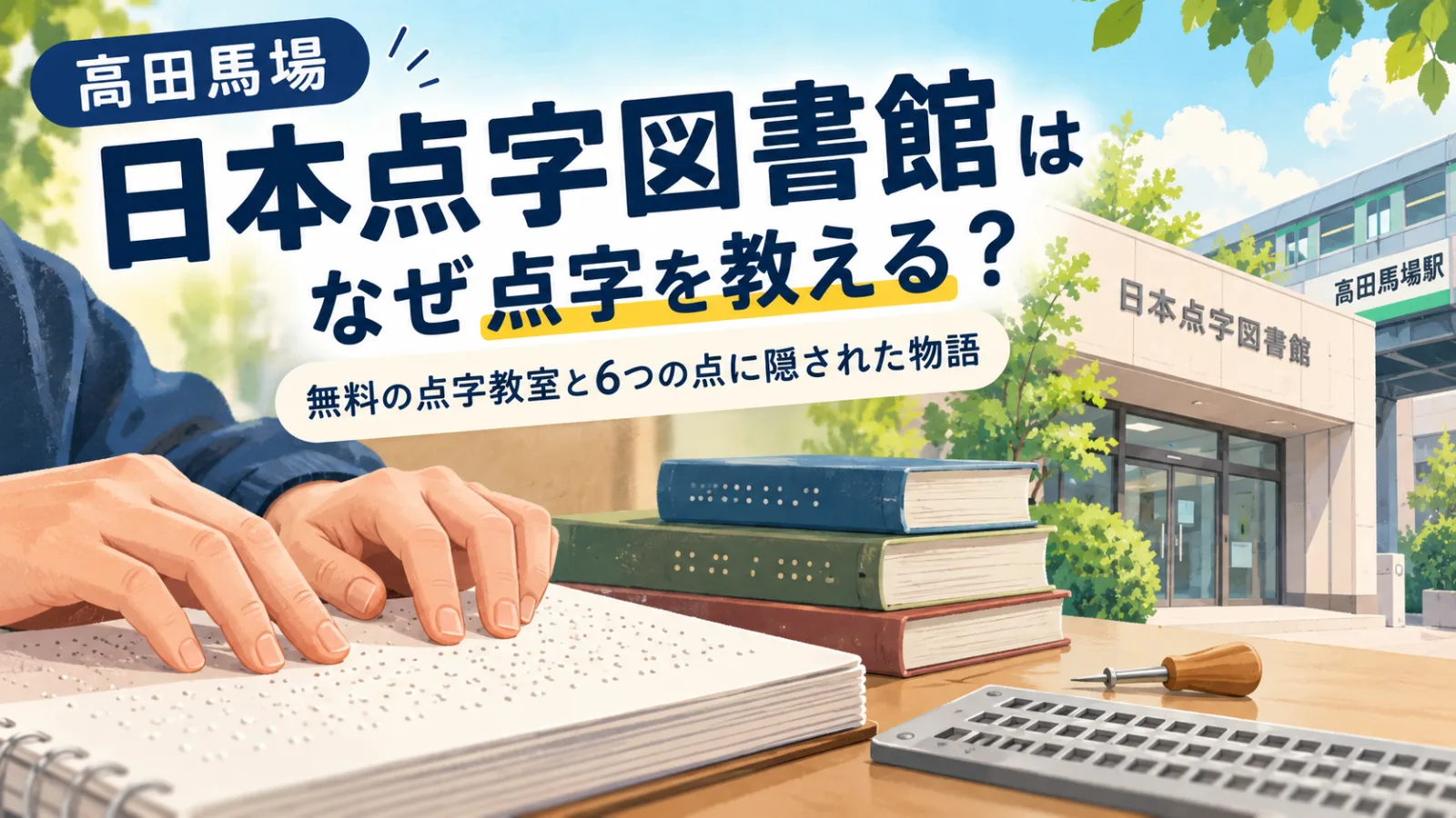 高田馬場「日本点字図書館」はなぜ点字を教える？無料の点字教室と6つの点に隠された物語 - 高田馬場駅の写真