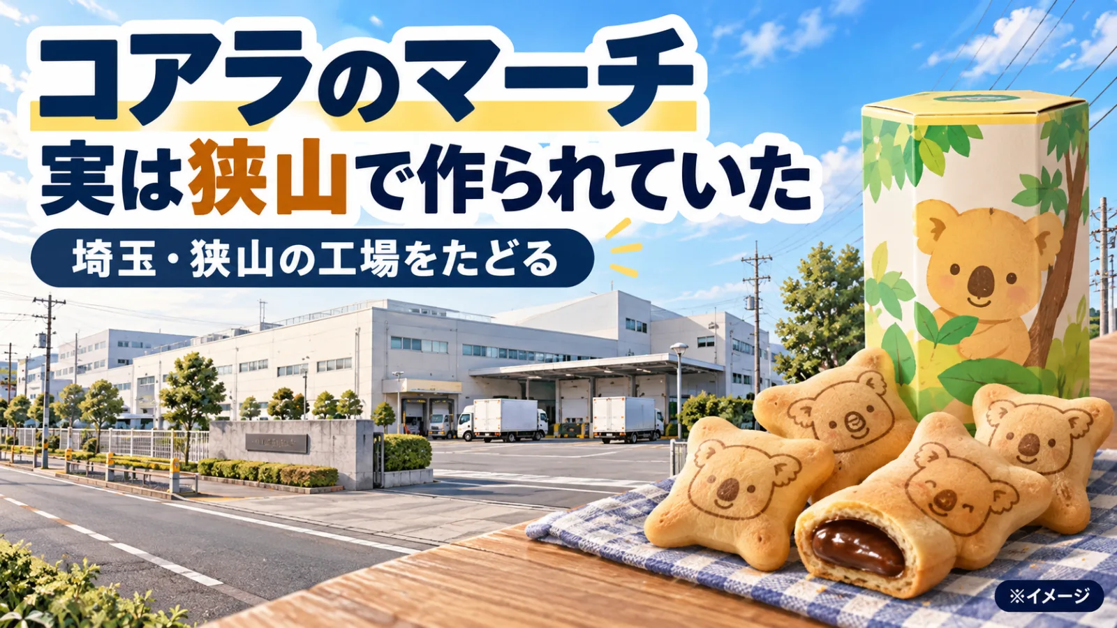 「コアラのマーチ」は埼玉・狭山で作られていた！誕生秘話と絵柄の秘密、ロッテ工場の裏側 - 狭山市駅の写真