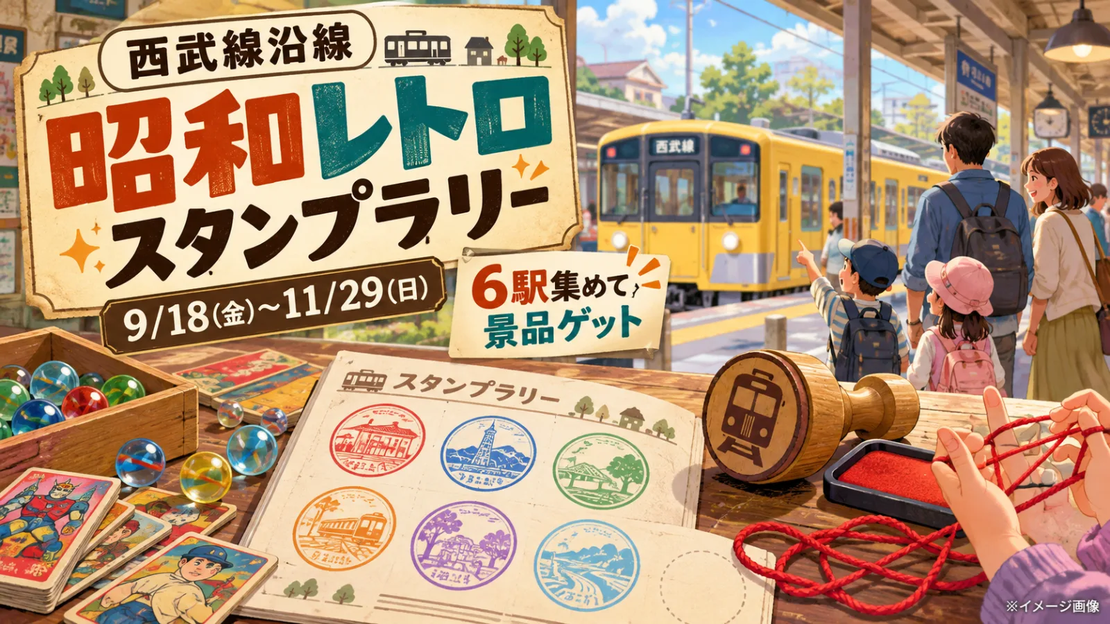 西武線「昭和レトロスタンプラリー2026」開催!6駅巡って懐かしのおもちゃをゲット - 東長崎駅ほか7駅の写真